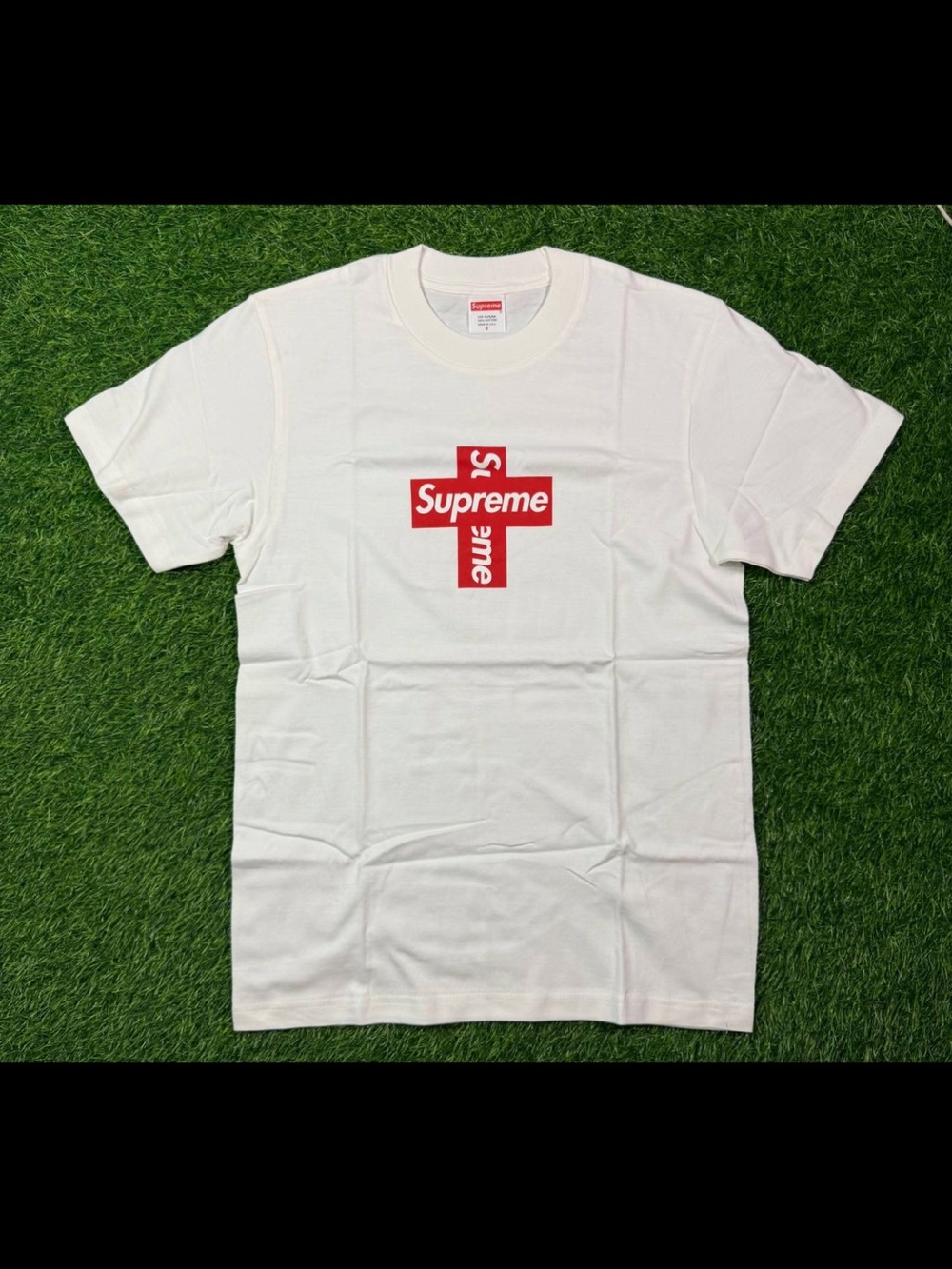 Supreme Cross white logo tee